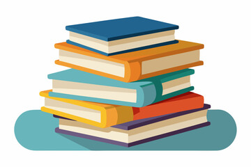 Stack of books watercolor clipart illustration with isolated background
