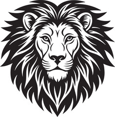 lion head silhouette on white background