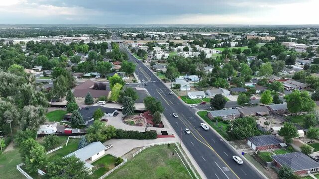 Greeley Colorado 23rd avenue drone one hundred foot view.