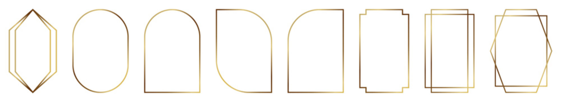 Set of golden thin frames