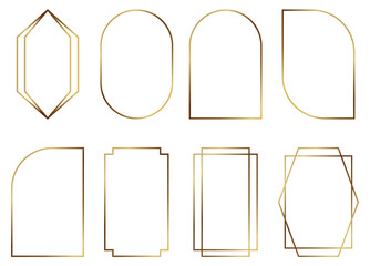 Set of thin line gold frames