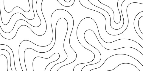 Fototapeta premium Abstract black lines pattern. Hand drawn topography concept on white background. Vector illustration