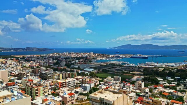 Kalamata Populous City Of The Peloponnese Peninsula In Southern Greece. Aerial Shot