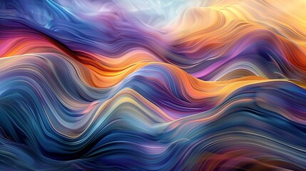 Obraz premium An abstract of smooth, undulating waves of color, with the transitions between colors creating a soft and calming effect.