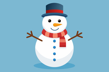 Snowman clipart, isolated vector illustration.