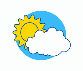 Sun and cloud cartoon icon stock illustration