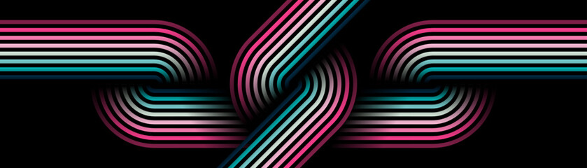 creative abstract rainbow colorful bright concept geometric lines on dark background