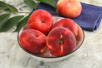 Ripe sweet and juicy Flat peach