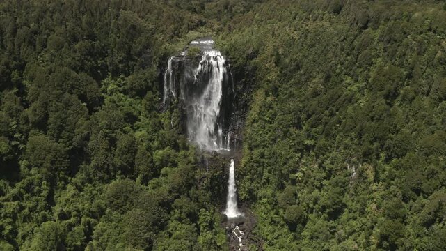 Great hike. Great weather. Aerial view of Wairere Falls.