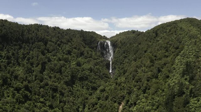 Great hike. Great weather. Aerial view of Wairere Falls.