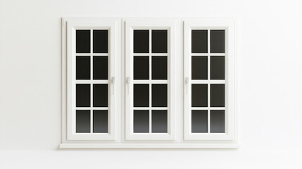 Isolated PVC window with multiple panes on a clean white background crisp and minimalist design perfect for home improvement advertisements 