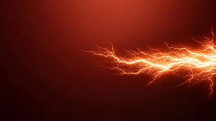 Jagged electric lines glowing in fiery orange against a gradient background blending from dark red to black intense energy surge powerful and striking concept 