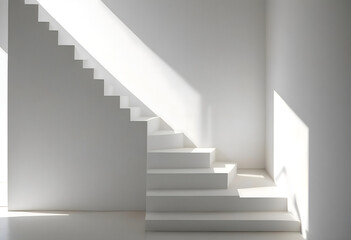 Concept photo of close-up white stairs