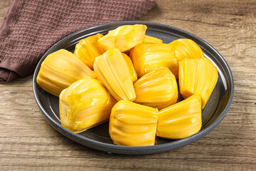 Raw ripe yellow jackfruit segment