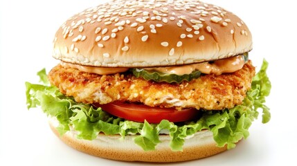 Crispy Chicken Burger with Sesame Seed Bun