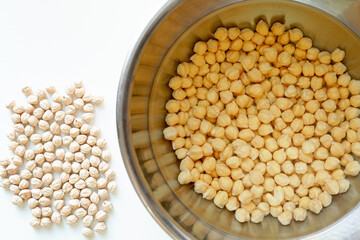 Chickpeas soaked in water	