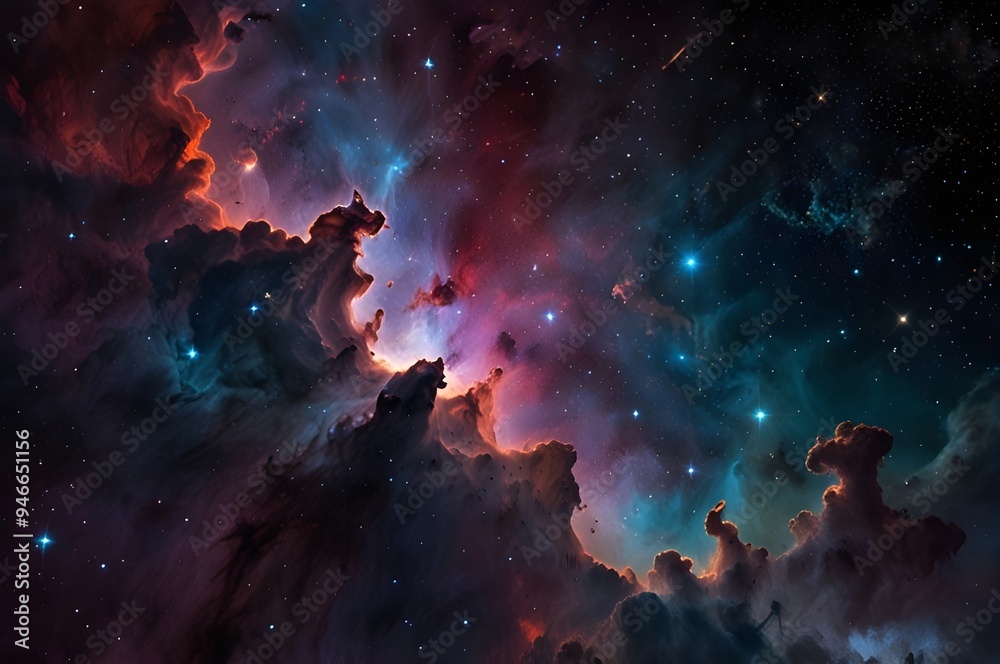 Canvas Prints fantasy nebula art in ai technology