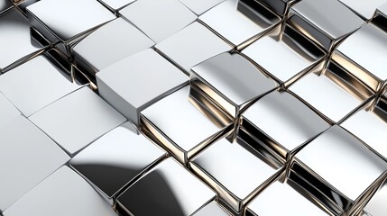 Obraz premium A combination of matte and glossy tiles arranged in an abstract pattern, reflecting light differently across the surface