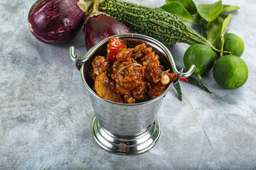 Asian cuisine - prawn in chili sauce