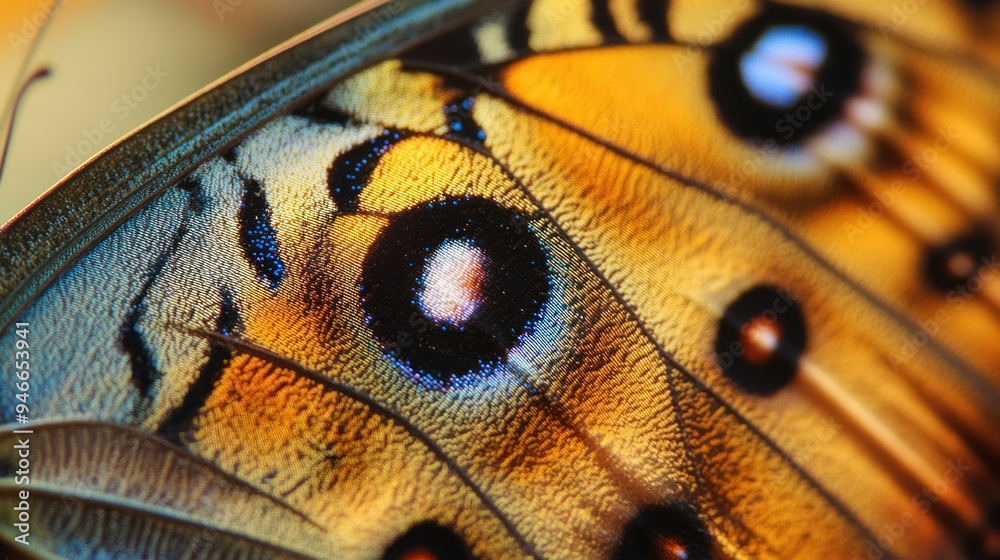 Poster a detailed close-up of a butterfly's wing pattern