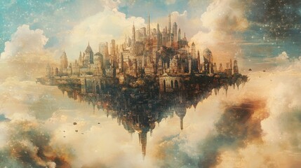 A Floating City Among Clouds and Stars