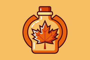 Maple syrup clipart, isolated vector illustration.
