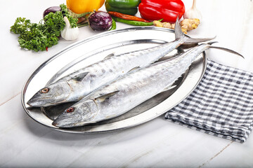 Raw mackerel fish for cooking