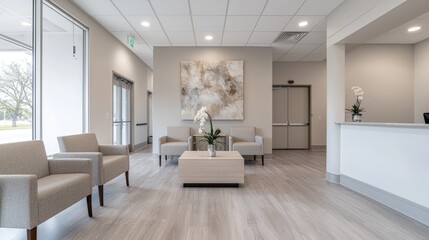 Patient anticipation: hospital waiting area, families and individuals gather with hope and concern, awaiting news and updates, a space filled with emotions, quiet reflection, and shared humanity