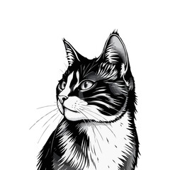 Black cat vector illustration. Cute Cat logo design idea. Adorable pet logo