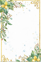 Holiday Greeting Card with Festive Decorations