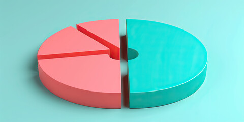 Fototapeta premium A Abstract Pie Chart of Advertising Budget Allocation in Teal and Coral