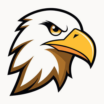 Set of bald eagle heads logo sygnet symbol element