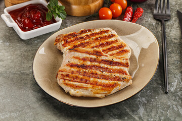Tasty grilled pork meat steak