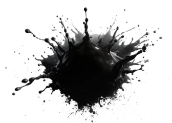 Black Splash, isolated on clean png background