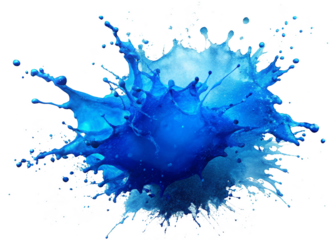 Blue Splash, isolated on clean png background