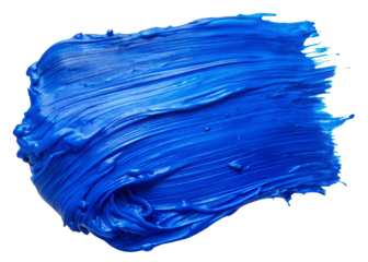 Blue brush stroke, isolated on clean png background
