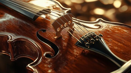 Fototapeta premium Glowing Violin Closeup