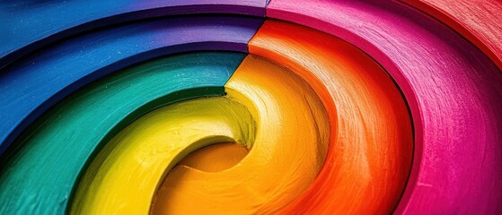 Fototapeta premium Close-up of a Colorful Wooden Spiral