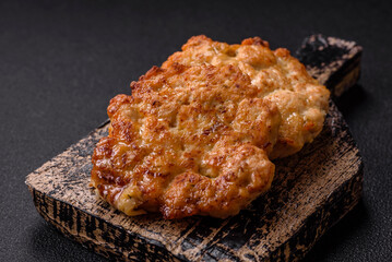 Delicious fried pork or chicken chops breaded with salt and spices
