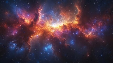 Fototapeta premium aweinspiring vista of the cosmos with swirling galaxies glowing nebulae and countless stars vibrant colors and intricate details create a mesmerizing portrayal of the vast universe