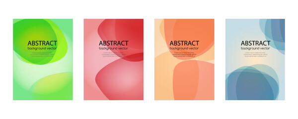 Set of abstract vector backgrounds with linear waves. Vector illustration.