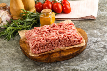 Raw uncooked red minced meat