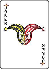 Joker of playing card design and drawing in colorful cartoon vector