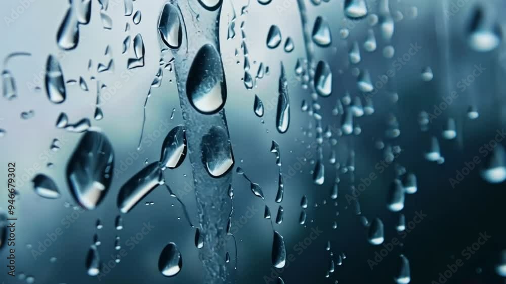 Fototapete a window with raindrops on it. the drops are small and scattered, creating a sense of movement and f