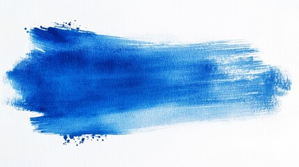 An abstract watercolor brush stroke in a vibrant blue hue. The texture is organic and flowing, reminiscent of a sky, ocean, or water. The stroke is perfect for adding a touch of artistic flair to your
