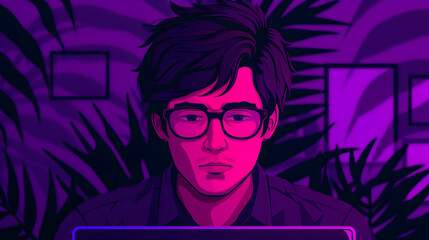 Man Designing Website Man With Rosy Skin