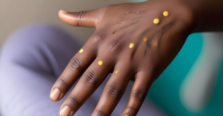 a hand infected with monkeypox