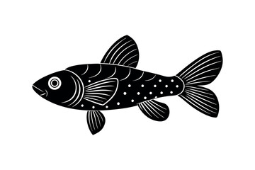 fish silhouette illustration Design on a white background