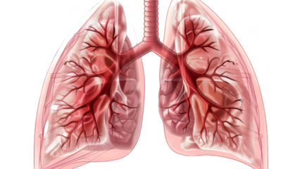 Human lung isolated on transparent background.