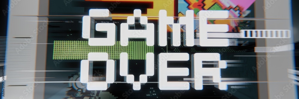 Poster 3d rendered text displaying 